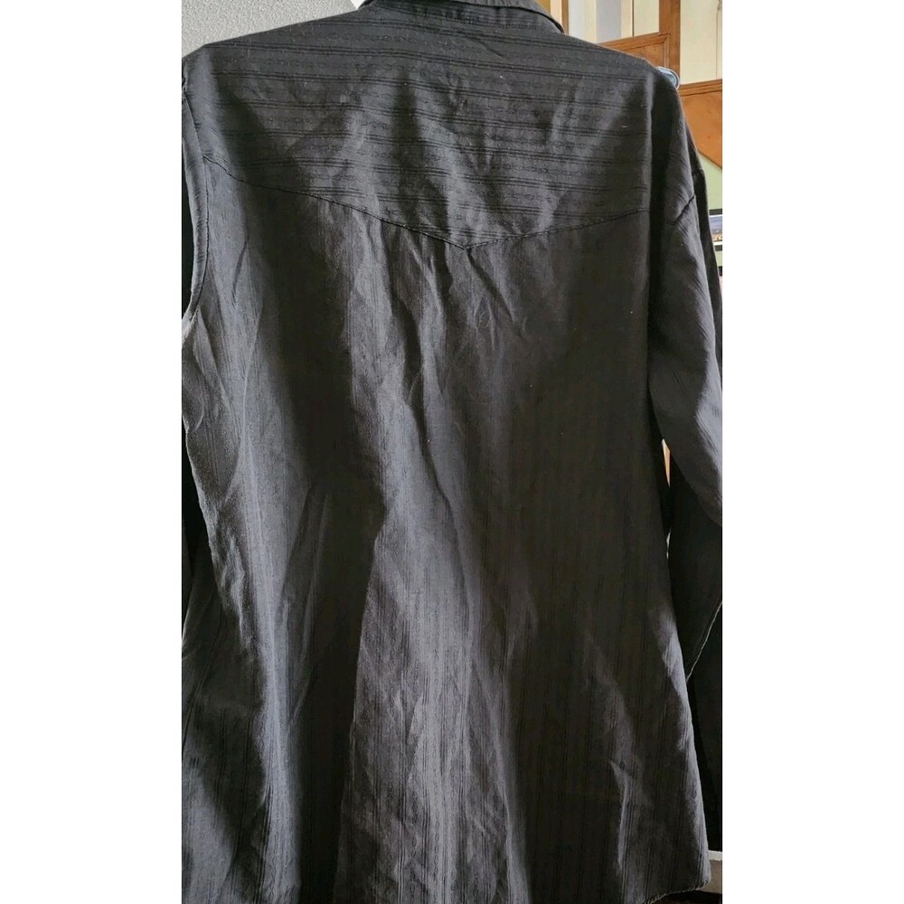 Ely Cattleman Shirt Mens Large Black Pearl Snap Western Cowboy Button Up A500 - Picture 10 of 10